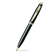 Sheaffer 100 Ballpoint Pen Gift Set - Gloss Black Gold Trim with A5 Notebook - Picture 1